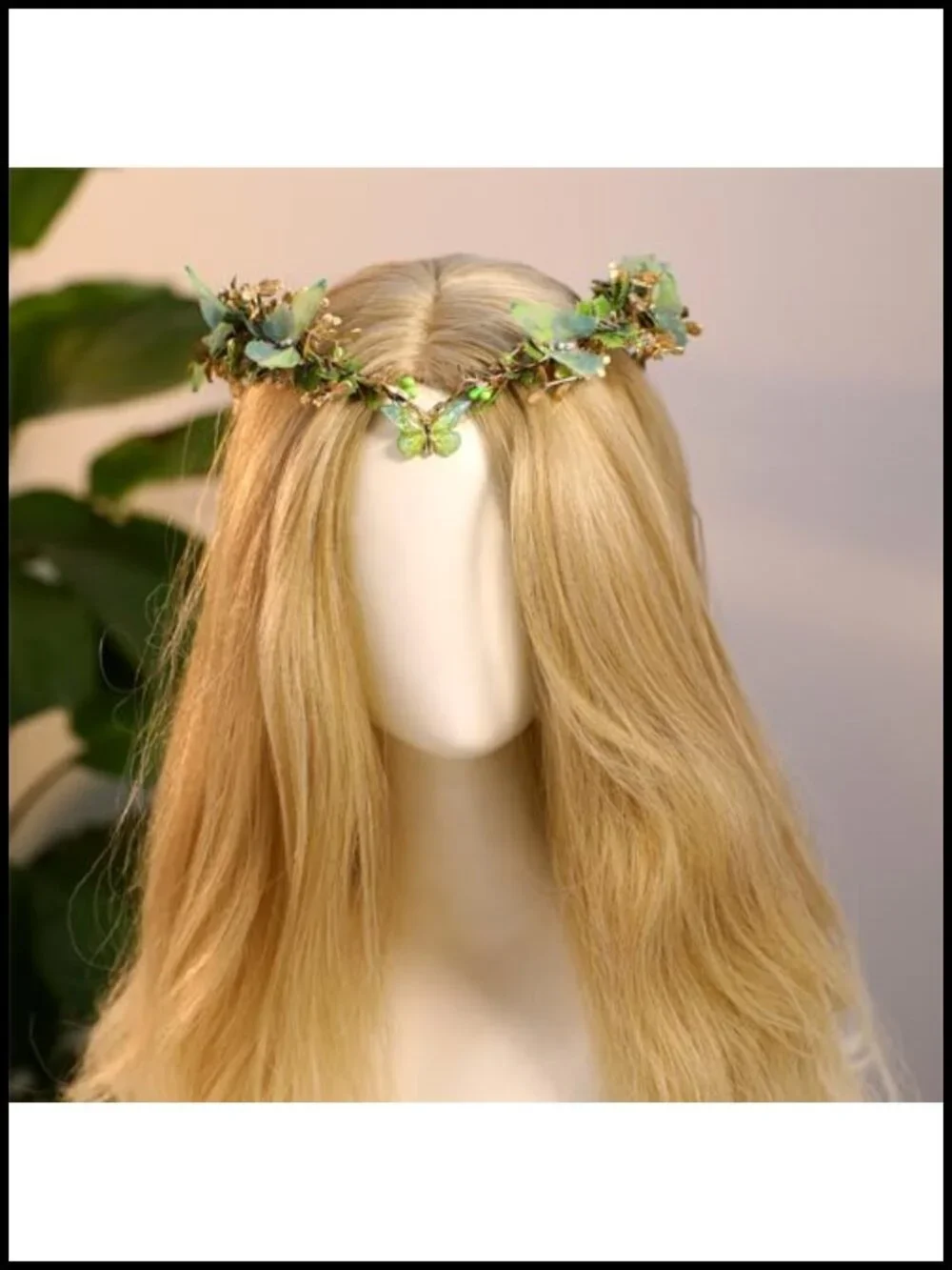 Handmade Fairy Butterfly Crown Elf Flower Headpiece for Women Spring Wedding